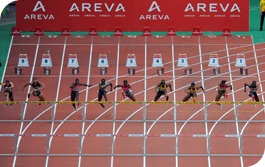 View of the a stadium during a hurdles event at the AREVA meeting in 2009