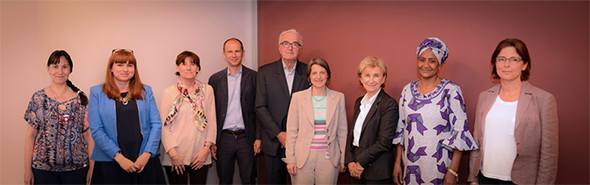 Around Anne-Marie Choho, member of the AREVA Executive Committee and new Chairman of the Foundation, the members of the Board with the Foundation executive team.