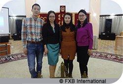 Local FXB team: from left to right, the logistician, the program manager, the social work and the consulting nurse.