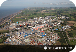 Vue aérienne du site de traitement des déchets de Sellafield