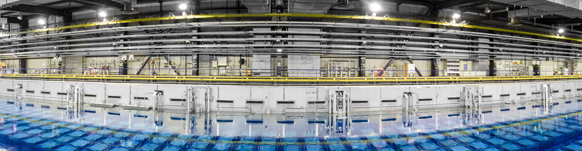 Used nuclear fuel interim storage pool, Orano la Hague reprocessing plant, France