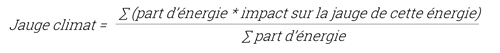 Formule jauge climat