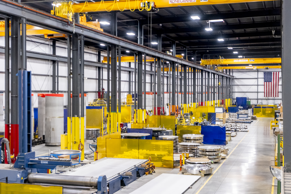 Multiple manufacturing lines efficiently fabricate dry storage canisters for used nuclear fuel at Orano’s TNF facility in Kernersville, NC.